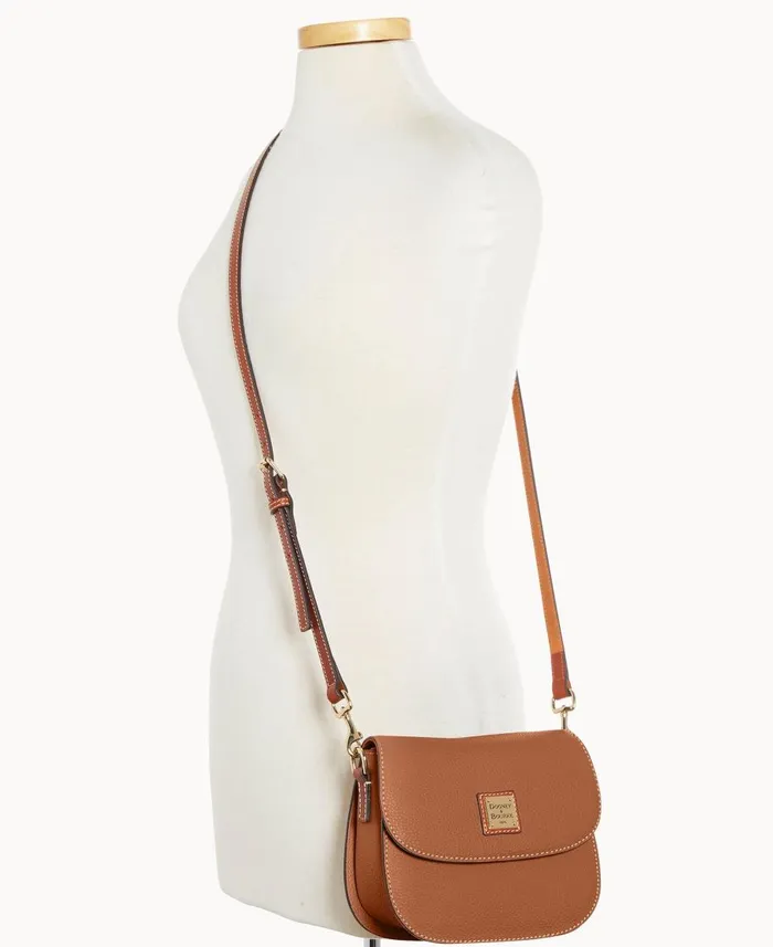 Dooney and Bourke Crossbodies Pebble Grain Saddle Bag Caramel 8211 WomenMen