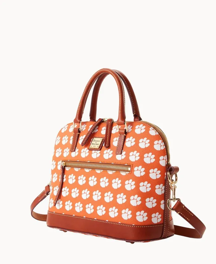Dooney and Bourke Satchels Collegiate Clemson University Domed Zip Satchel Clemson 8211 WomenMen
