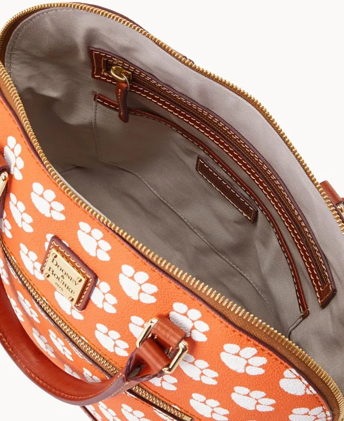 Dooney and Bourke Satchels Collegiate Clemson University Domed Zip Satchel Clemson 8211 WomenMen