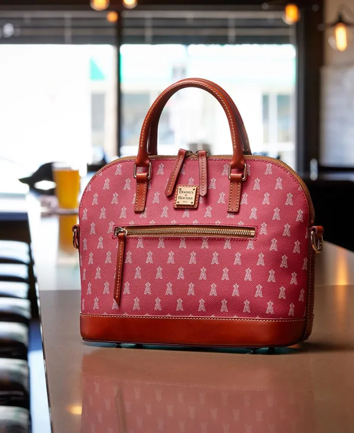Dooney and Bourke Satchels MLB Angels Domed Zip Satchel Angels 8211 WomenMen Dooney and Bourke Satchels MLB Angels Domed Zip Satchel Angels 8211 WomenMen