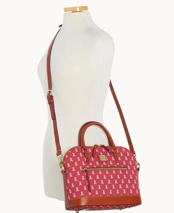 Dooney and Bourke Satchels MLB Angels Domed Zip Satchel Angels 8211 WomenMen Dooney and Bourke Satchels MLB Angels Domed Zip Satchel Angels 8211 WomenMen