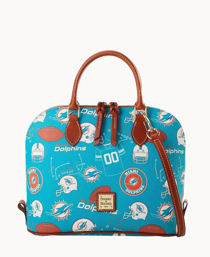 Dooney and Bourke Satchels NFL Dolphins Zip Zip Satchel Dolphins 8211 WomenMen