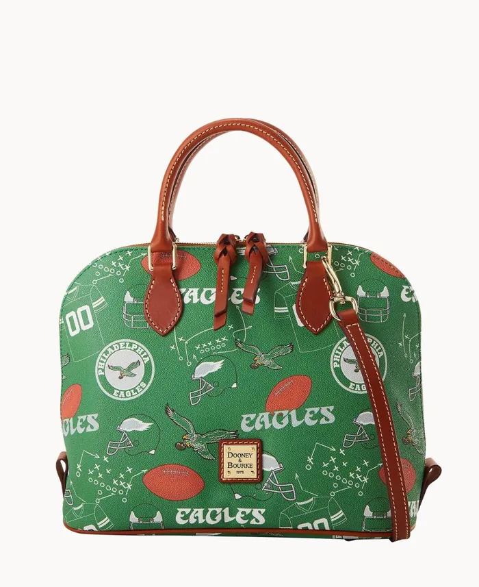 Dooney and Bourke Satchels NFL Eagles Zip Zip Satchel Eagles 8211 WomenMen