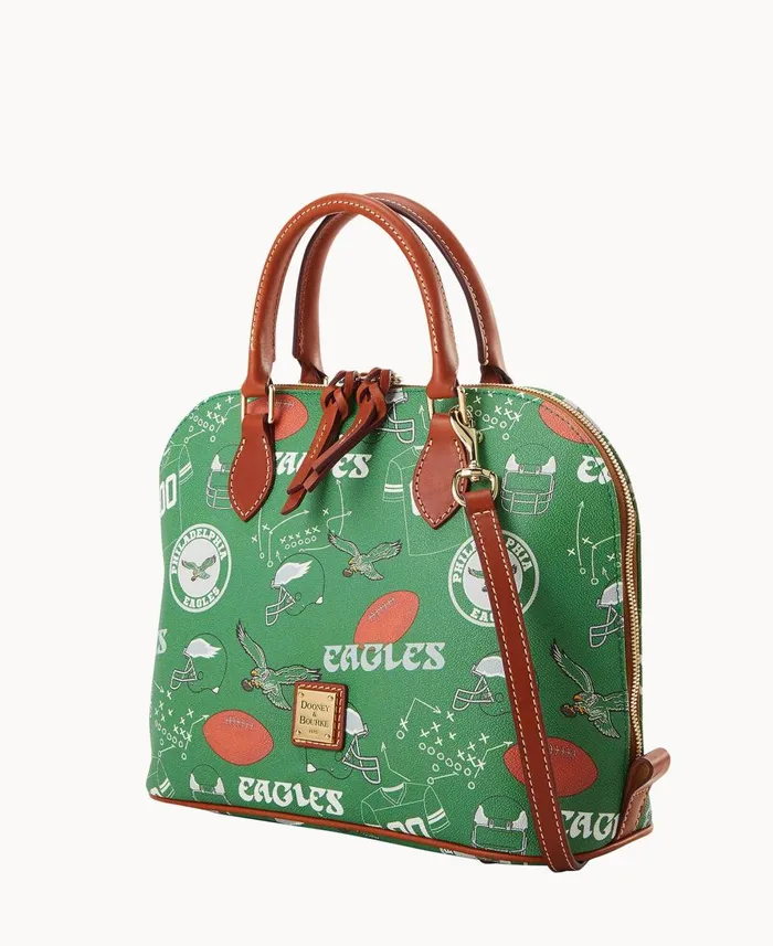 Dooney and Bourke Satchels NFL Eagles Zip Zip Satchel Eagles 8211 WomenMen