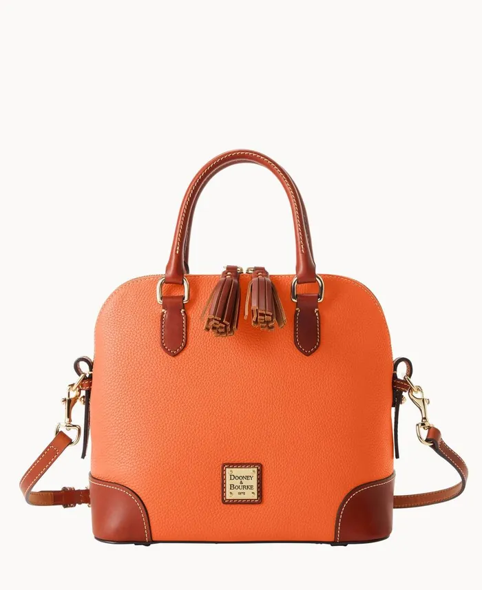 Dooney and Bourke Satchels Pebble Grain Domed Satchel Coral 8211 WomenMen
