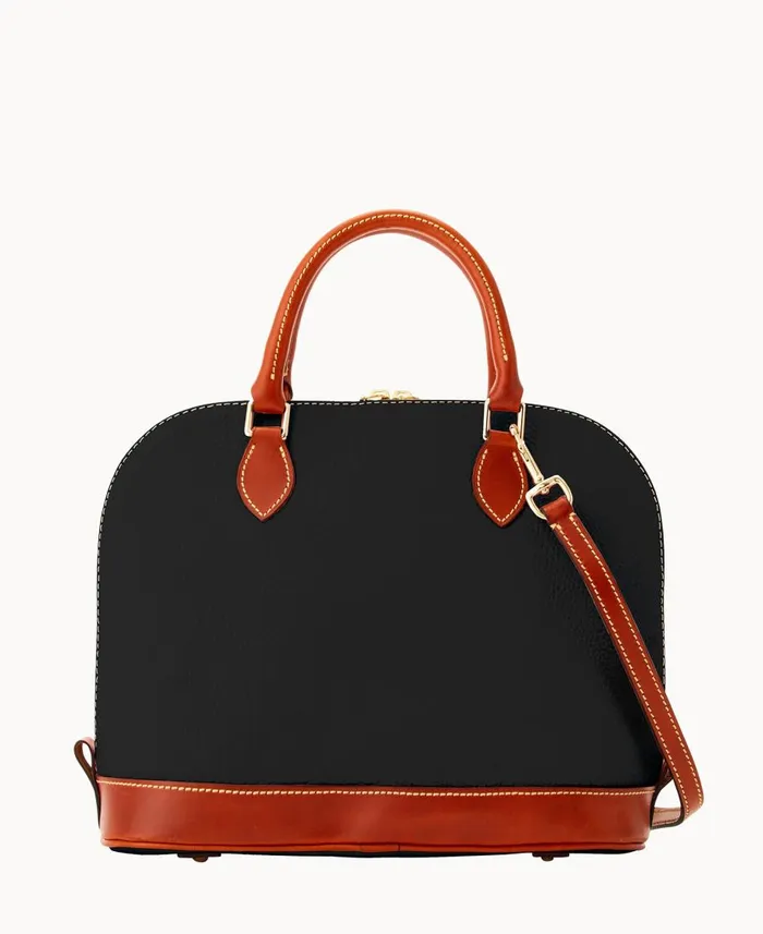Dooney and Bourke Satchels Pebble Grain Zip Zip Satchel Black 8211 WomenMen
