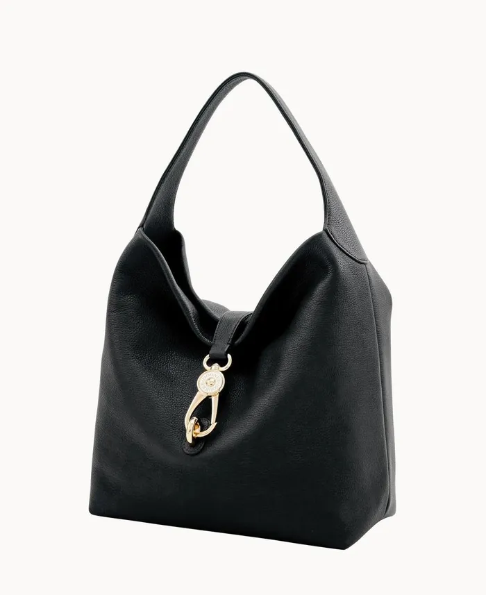Dooney and Bourke Shoulder Bags Belvedere Logo Lock Shoulder Bag Black 8211 WomenMen Dooney and Bourke Shoulder Bags Belvedere Logo Lock Shoulder Bag Black 8211 WomenMen