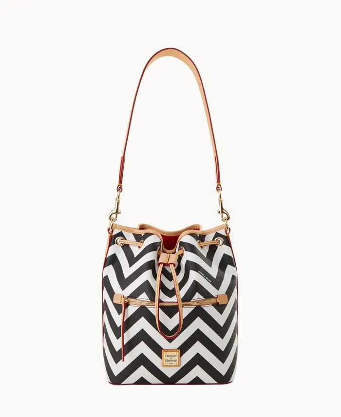 Dooney and Bourke Shoulder Bags Chevron Drawstring Black 8211 WomenMen