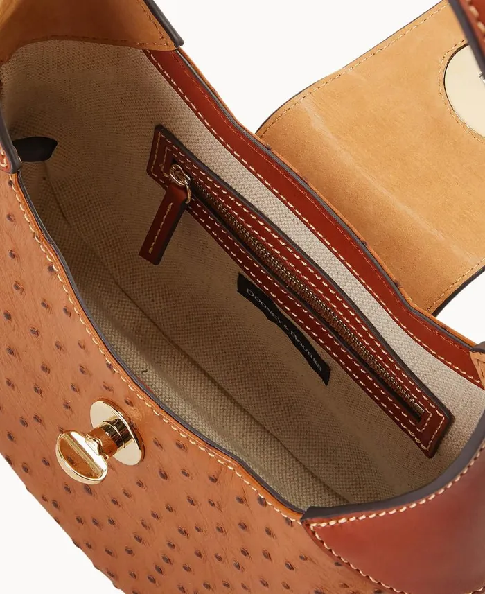Dooney and Bourke Shoulder Bags Ostrich Turnlock Hobo 26 Caramel 8211 WomenMen Dooney and Bourke Shoulder Bags Ostrich Turnlock Hobo 26 Caramel 8211 WomenMen