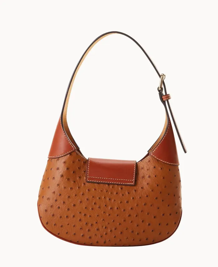 Dooney and Bourke Shoulder Bags Ostrich Turnlock Hobo 26 Caramel 8211 WomenMen Dooney and Bourke Shoulder Bags Ostrich Turnlock Hobo 26 Caramel 8211 WomenMen