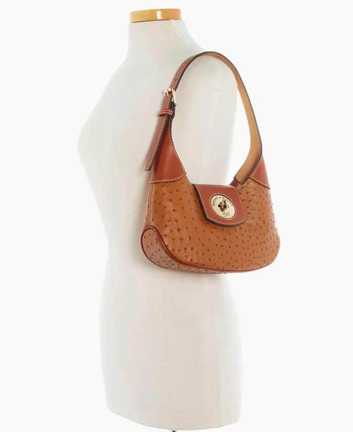 Dooney and Bourke Shoulder Bags Ostrich Turnlock Hobo 26 Caramel 8211 WomenMen Dooney and Bourke Shoulder Bags Ostrich Turnlock Hobo 26 Caramel 8211 WomenMen