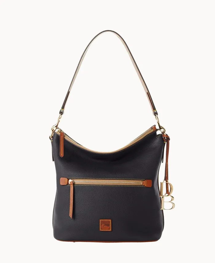 Dooney and Bourke Shoulder Bags Pebble Grain Large Sac Black 8211 WomenMen