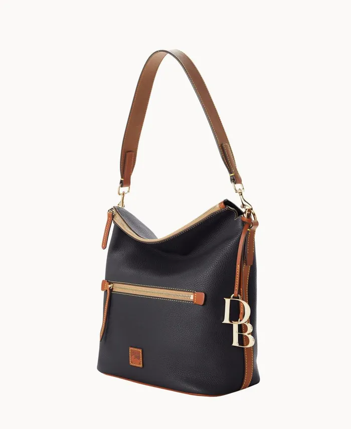 Dooney and Bourke Shoulder Bags Pebble Grain Large Sac Black 8211 WomenMen