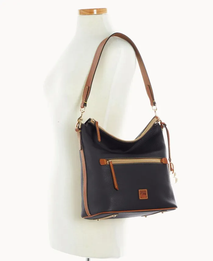 Dooney and Bourke Shoulder Bags Pebble Grain Large Sac Black 8211 WomenMen
