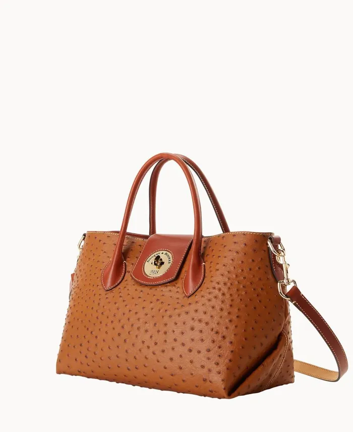 Dooney and Bourke Totes Ostrich Turnlock Handle Tote 30 Caramel 8211 WomenMen Dooney and Bourke Totes Ostrich Turnlock Handle Tote 30 Caramel 8211 WomenMen