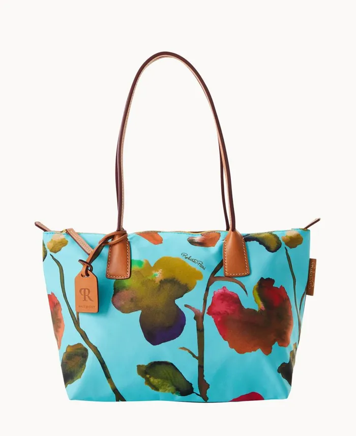 Dooney and Bourke Totes Roberta Pieri Flower Classic Sm Robertina Tote W Long Handle Light Blue 8211 WomenMen Dooney and Bourke Totes Roberta Pieri Flower Classic Sm Robertina Tote W Long Handle Light Blue 8211 WomenMen