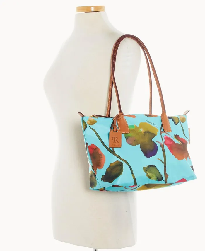 Dooney and Bourke Totes Roberta Pieri Flower Classic Sm Robertina Tote W Long Handle Light Blue 8211 WomenMen Dooney and Bourke Totes Roberta Pieri Flower Classic Sm Robertina Tote W Long Handle Light Blue 8211 WomenMen