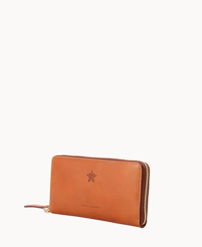 Dooney and Bourke Wallets MLB Astros Large Zip Around Wristlet Astros 8211 WomenMen