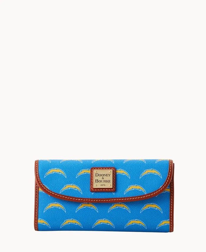 Dooney and Bourke Wallets NFL Chargers Continental Clutch Chargers 8211 WomenMen Dooney and Bourke Wallets NFL Chargers Continental Clutch Chargers 8211 WomenMen
