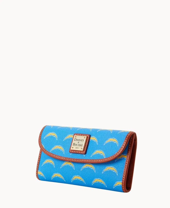 Dooney and Bourke Wallets NFL Chargers Continental Clutch Chargers 8211 WomenMen Dooney and Bourke Wallets NFL Chargers Continental Clutch Chargers 8211 WomenMen