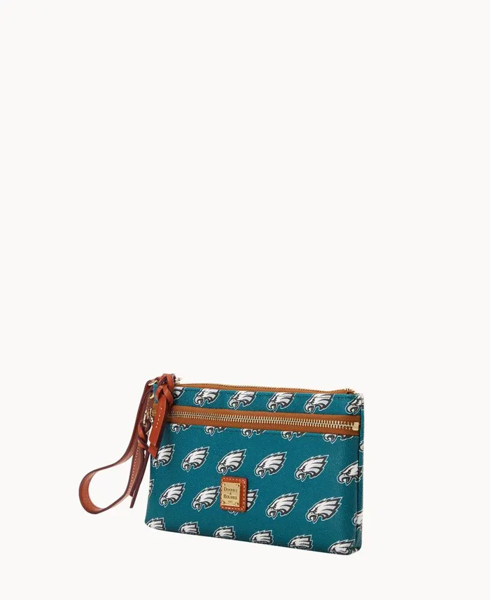 Dooney and Bourke Wallets NFL Eagles Double Zip Wristlet Philadelphia Eagles 8211 WomenMen Dooney and Bourke Wallets NFL Eagles Double Zip Wristlet Philadelphia Eagles 8211 WomenMen