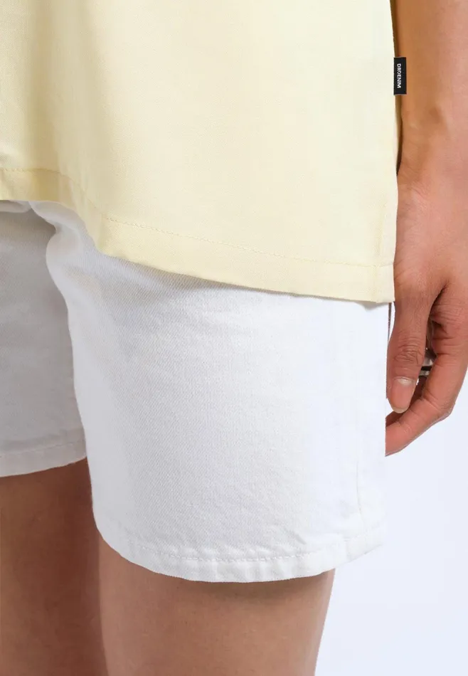 Dr Denim Shirts Women Madi Shirt 8211 Light Yellow Embroidery Light Yellow Embroidery