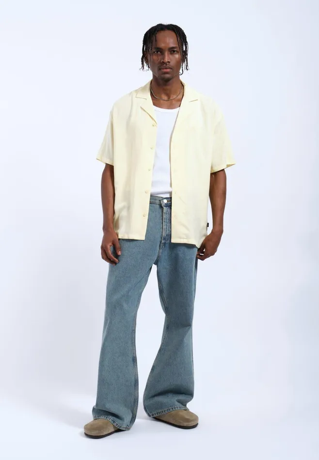 Dr Denim Shirts Women Madi Shirt 8211 Light Yellow Embroidery Light Yellow Embroidery