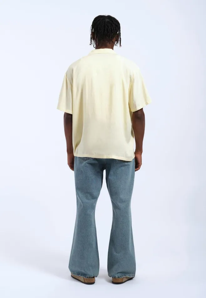 Dr Denim Shirts Women Madi Shirt 8211 Light Yellow Embroidery Light Yellow Embroidery