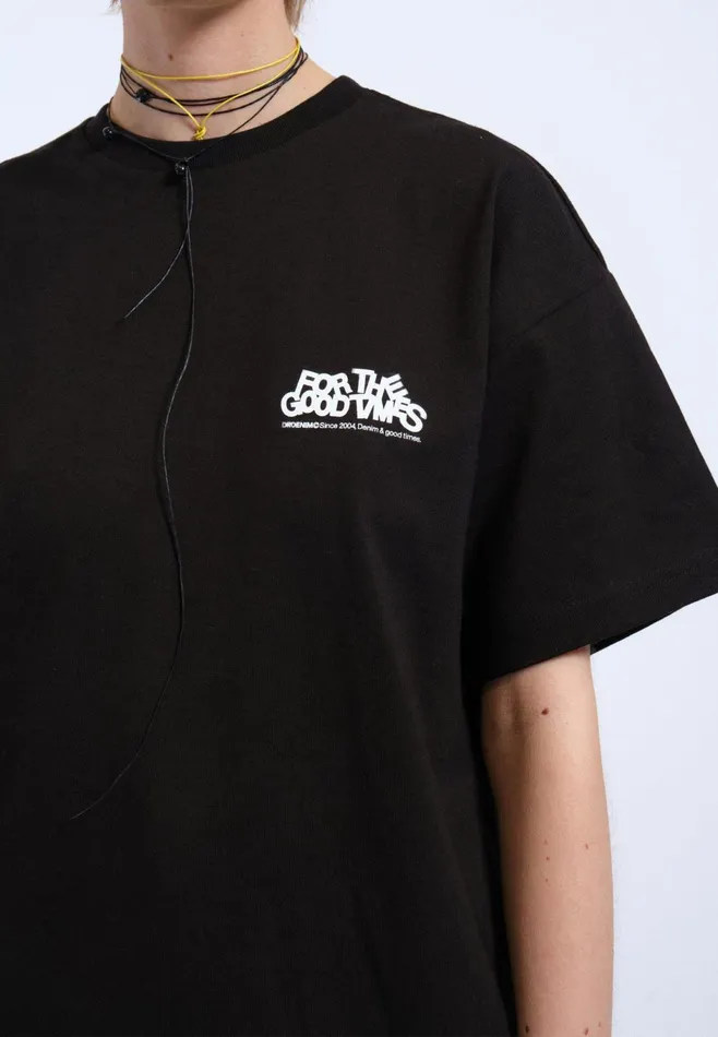 Dr Denim Tees and Longsleeves Men Trooper Tee 8211 Black Flower Times Black Flower Times