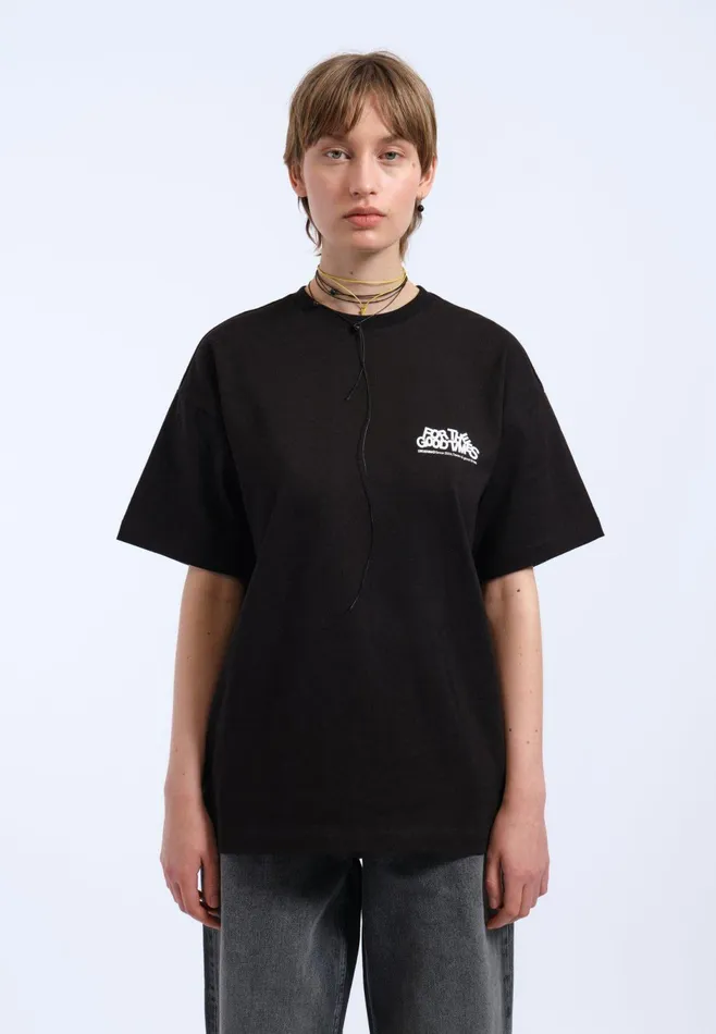 Dr Denim Tees and Longsleeves Men Trooper Tee 8211 Black Flower Times Black Flower Times