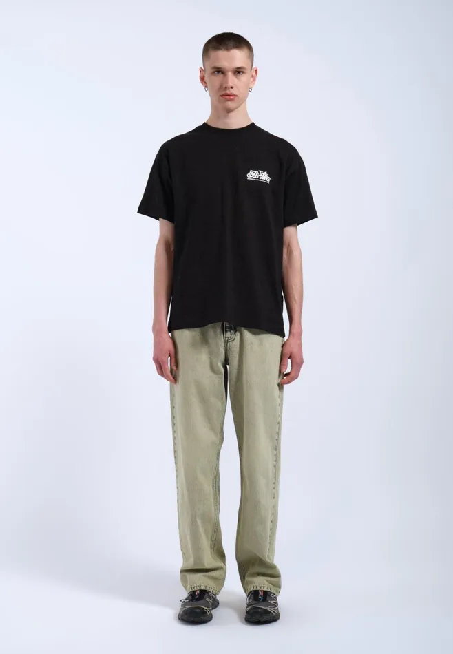 Dr Denim Tees and Longsleeves Men Trooper Tee 8211 Black Flower Times Black Flower Times
