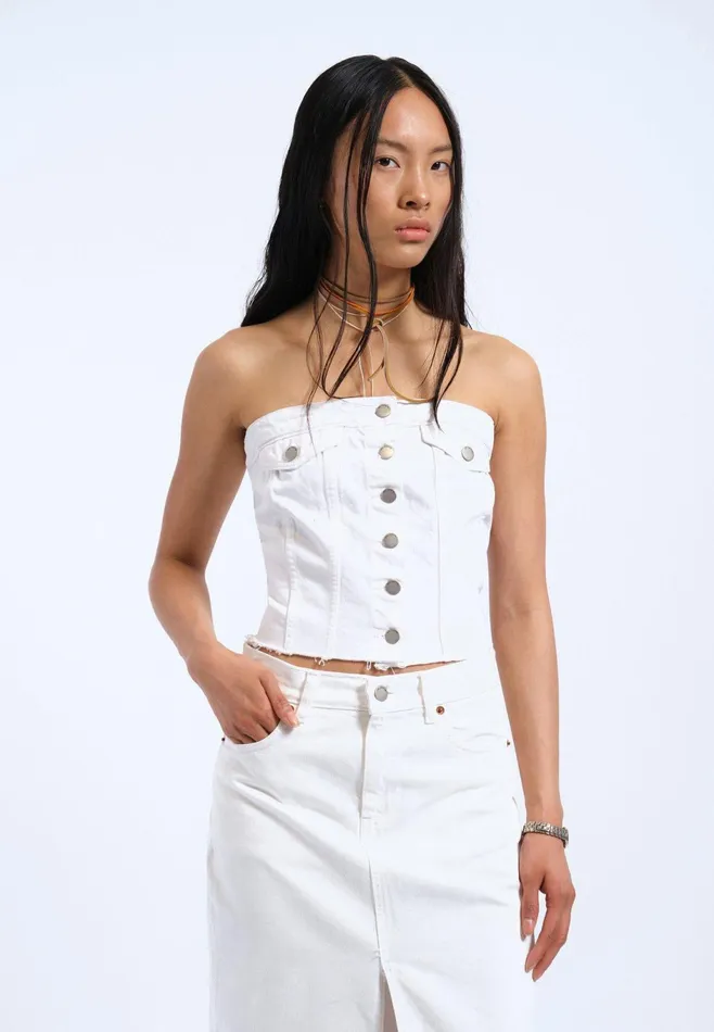 Dr Denim Tees and Tanks Women Carli Tube Top 8211 White White