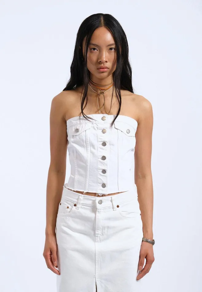 Dr Denim Tees and Tanks Women Carli Tube Top 8211 White White