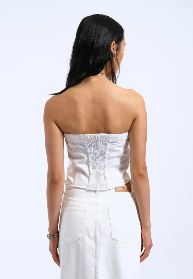 Dr Denim Tees and Tanks Women Carli Tube Top 8211 White White