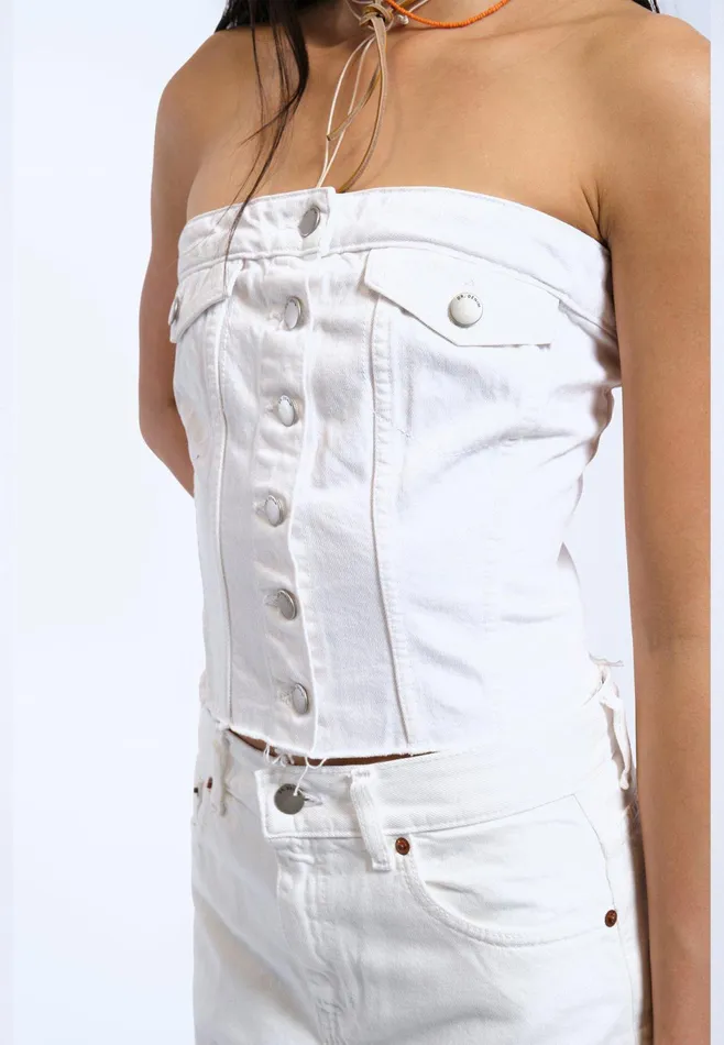 Dr Denim Tees and Tanks Women Carli Tube Top 8211 White White