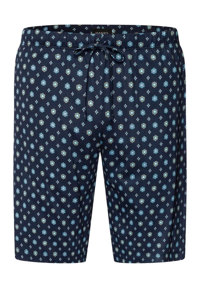 Drawstring Cotton Shorts Blackperiwinkle Men HANRO Pajama Bottoms