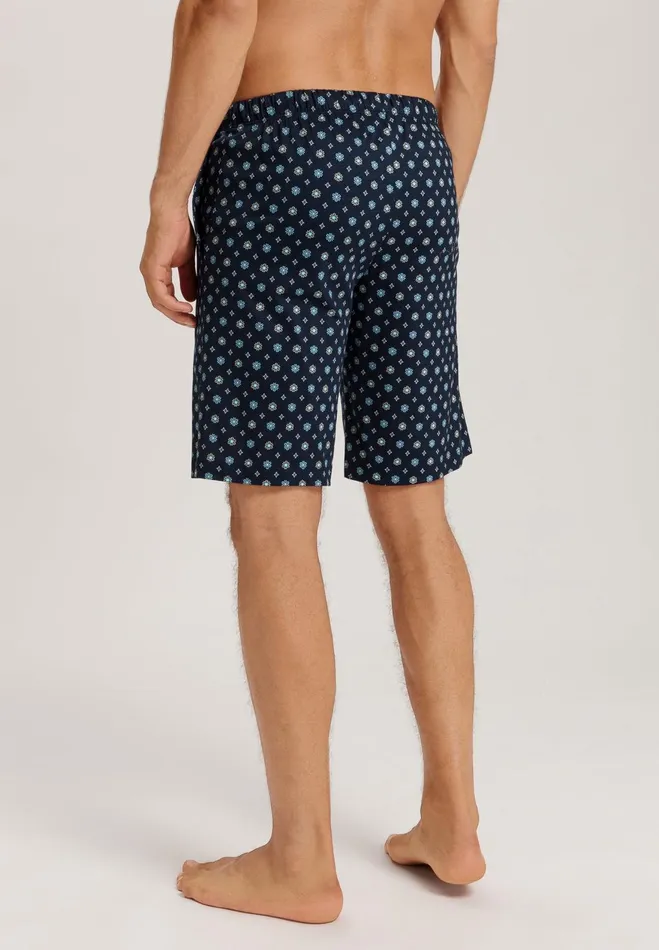 Drawstring Cotton Shorts Blackperiwinkle Men HANRO Pajama Bottoms