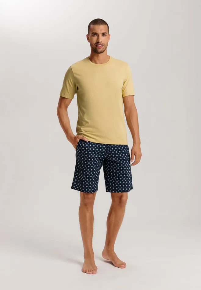 Drawstring Cotton Shorts Blackperiwinkle Men HANRO Pajama Bottoms
