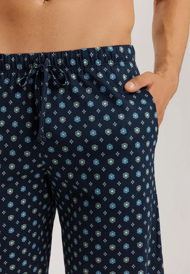Drawstring Cotton Shorts Blackperiwinkle Men HANRO Pajama Bottoms