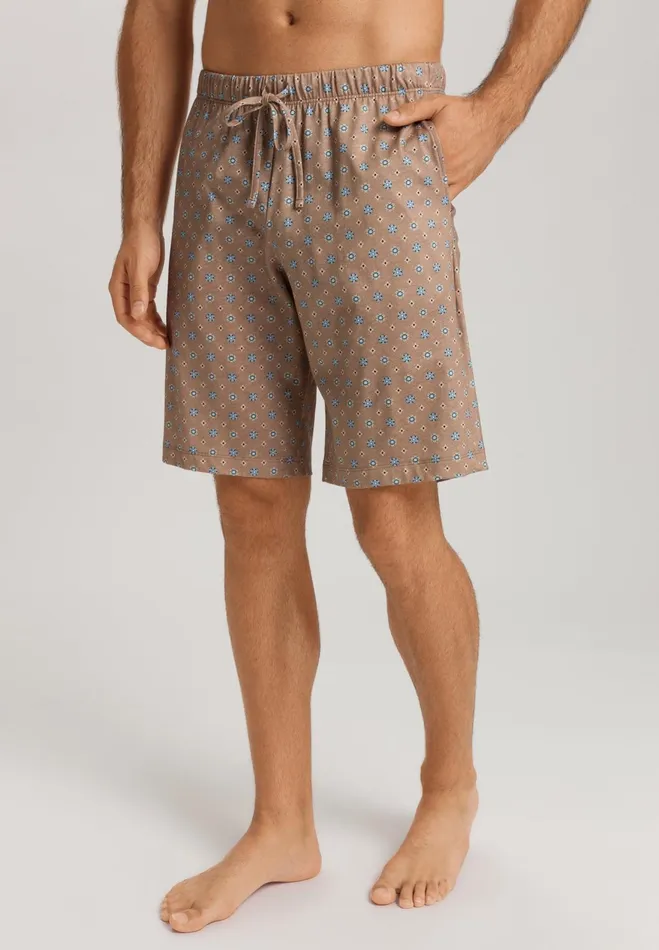 Drawstring Cotton Shorts Summer Tie Print Men HANRO Pajama Bottoms