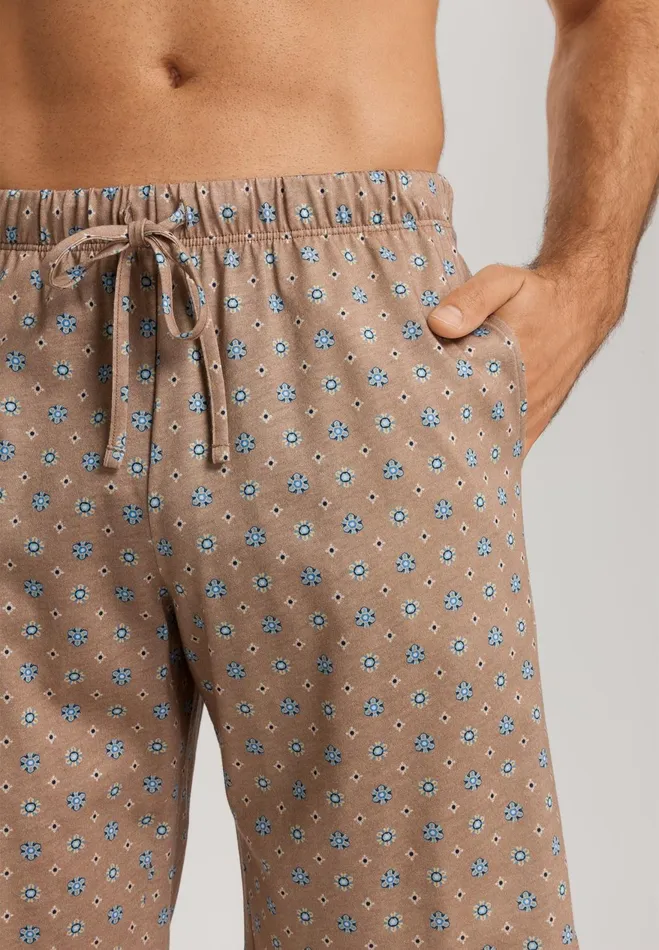 Drawstring Cotton Shorts Summer Tie Print Men HANRO Pajama Bottoms