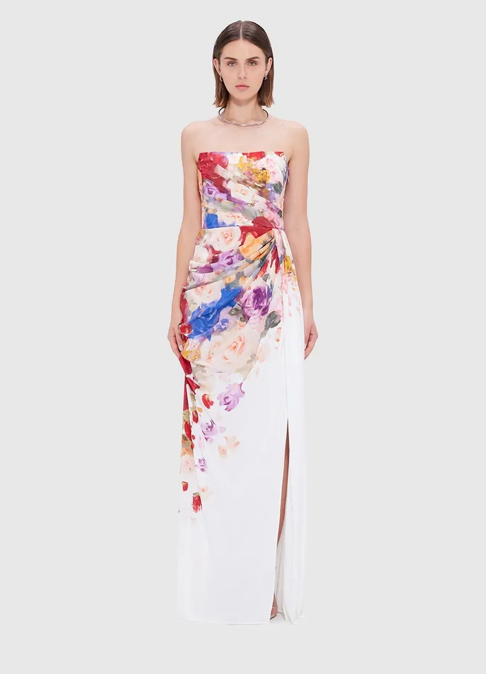 Dresses and Jumpsuits Anastasia Bustier Gown 8211 Fleur Print LEO LIN Women