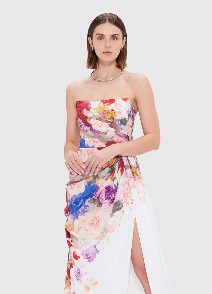 Dresses and Jumpsuits Anastasia Bustier Gown 8211 Fleur Print LEO LIN Women