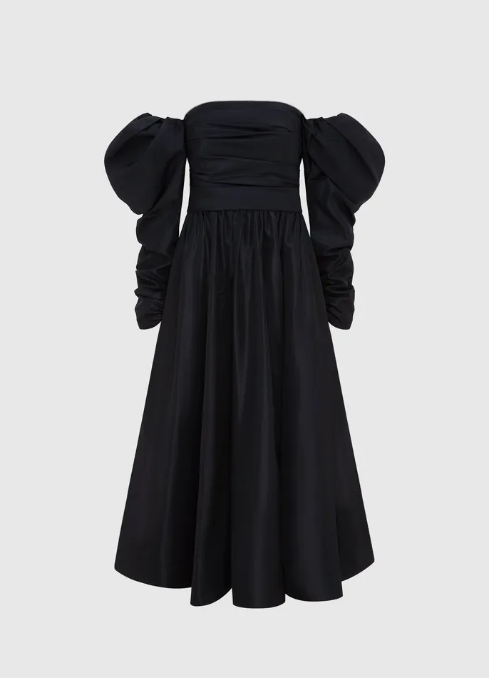 Dresses and Jumpsuits Madison Bustier Midi Dress 8211 Ebony 8211 LEO LIN Women