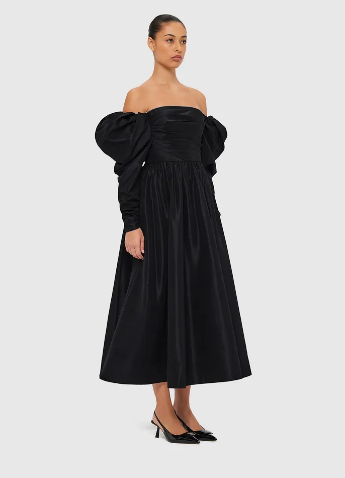 Dresses and Jumpsuits Madison Bustier Midi Dress 8211 Ebony 8211 LEO LIN Women