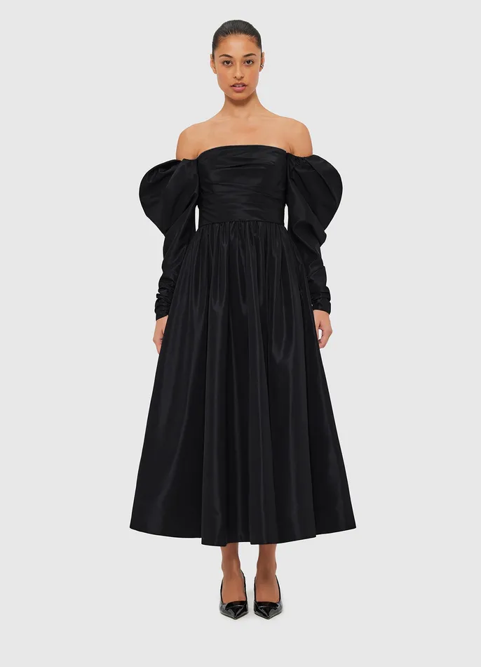 Dresses and Jumpsuits Madison Bustier Midi Dress 8211 Ebony 8211 LEO LIN Women