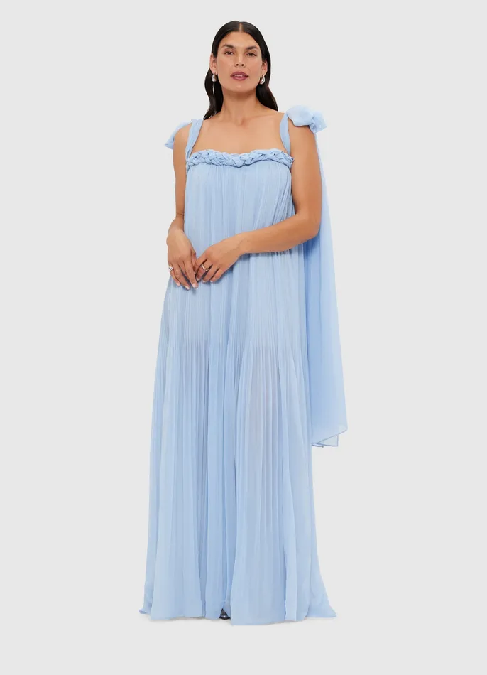 Dresses and Jumpsuits Women Camilla Draped Floor Length Dress 8211 Sky Blue LEO LIN