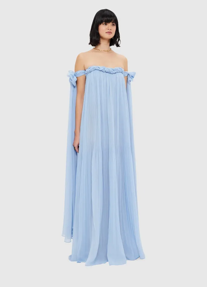 Dresses and Jumpsuits Women Camilla Draped Floor Length Dress 8211 Sky Blue LEO LIN