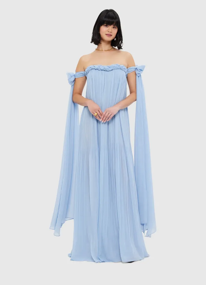 Dresses and Jumpsuits Women Camilla Draped Floor Length Dress 8211 Sky Blue LEO LIN
