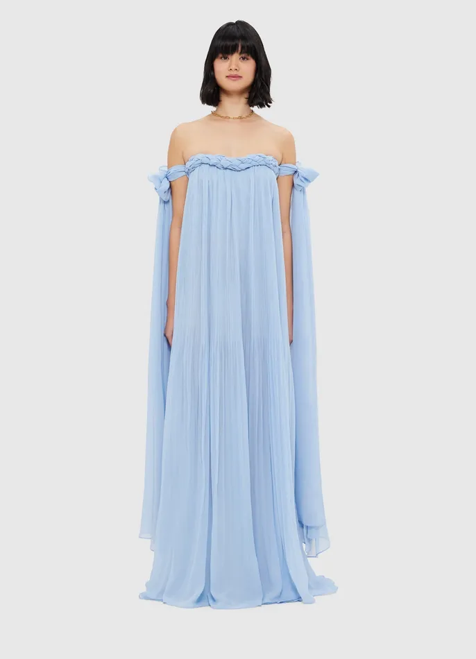 Dresses and Jumpsuits Women Camilla Draped Floor Length Dress 8211 Sky Blue LEO LIN